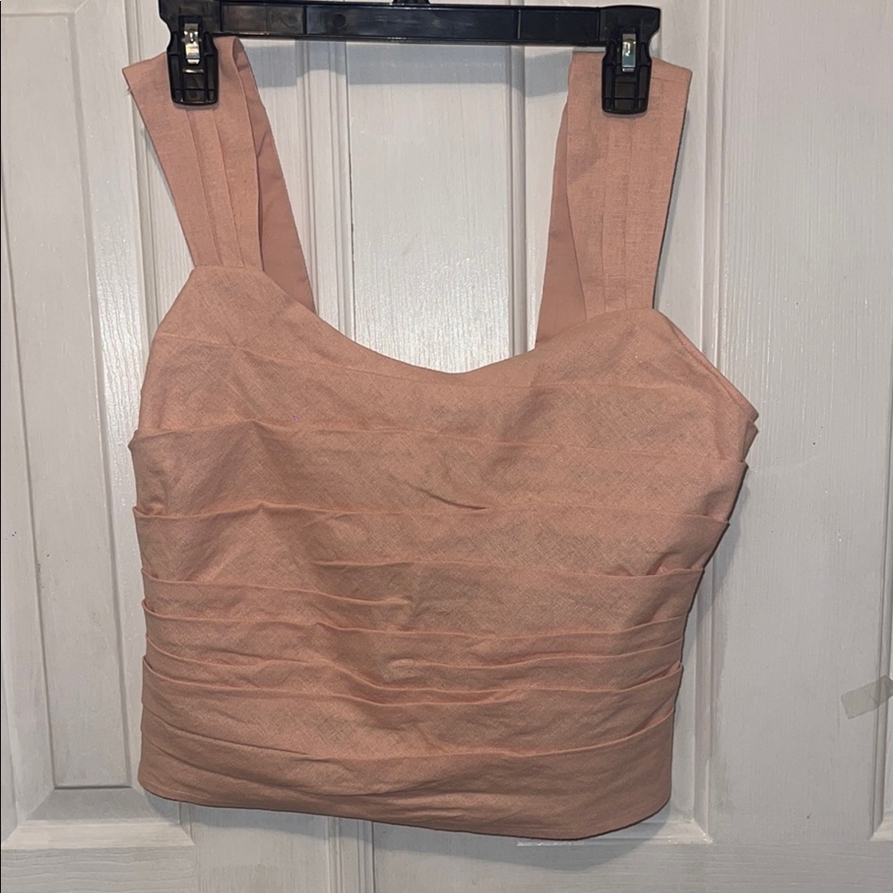 Express Pink Fitted Bustier Tank Top